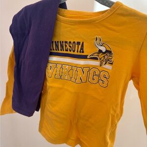 Minnesota Vikings Kids Long-Sleeve Tee in Gold and Purple